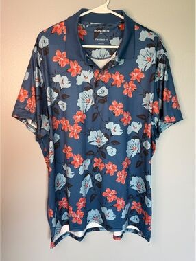 Bonobos Men's Golf Polo Shirt Large Standard Fit Floral Print